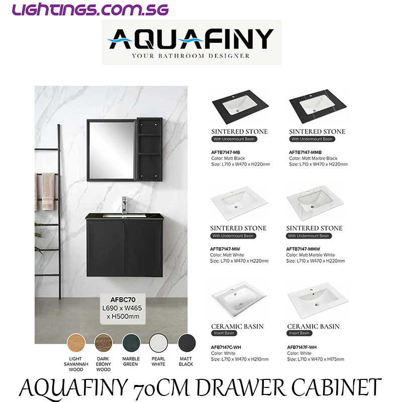 AQUAFINY 70CM DRAWER CABINET MB